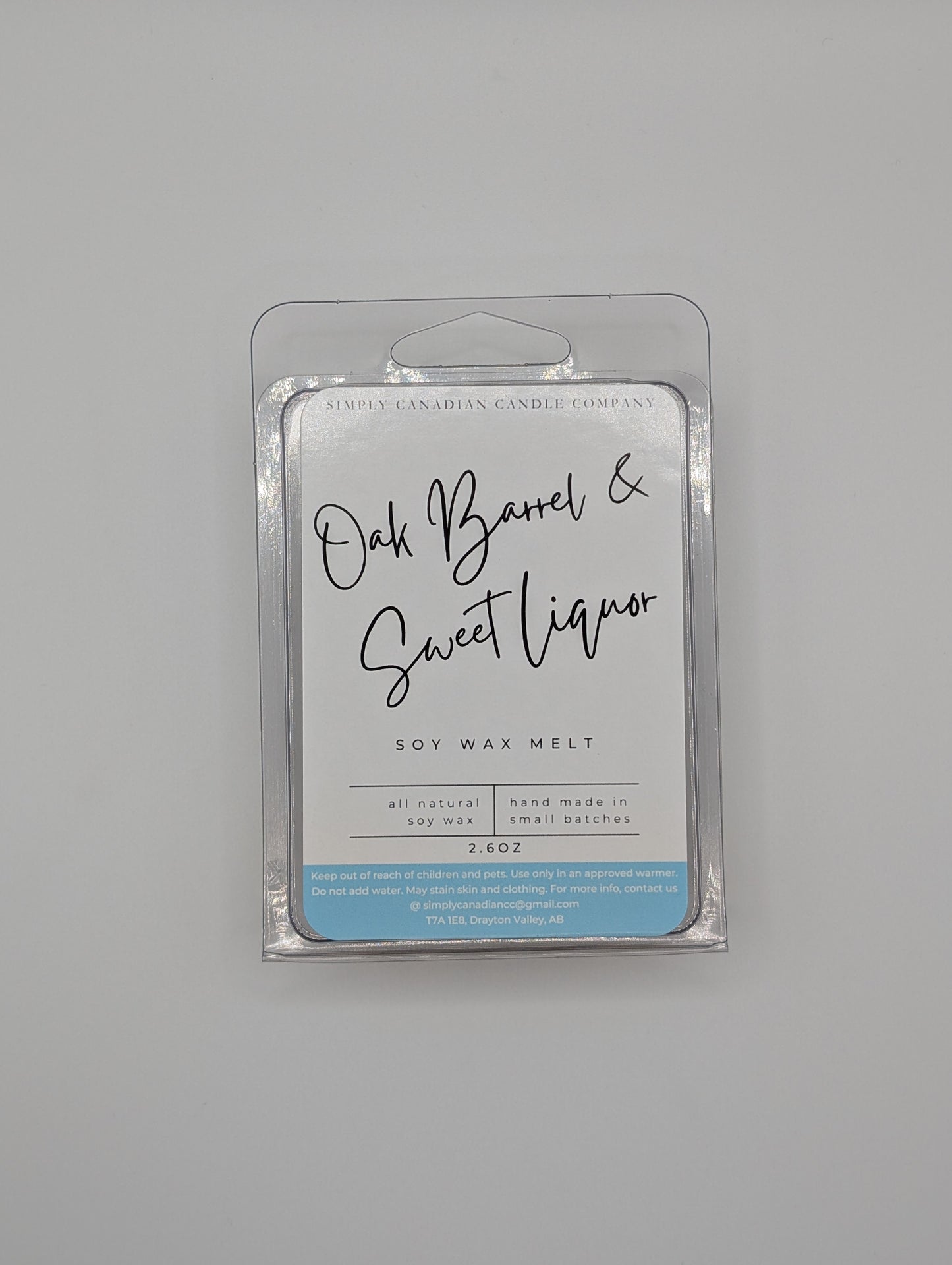 Oak Barrel and Sweet Liquor 2.6oz Wax Melt