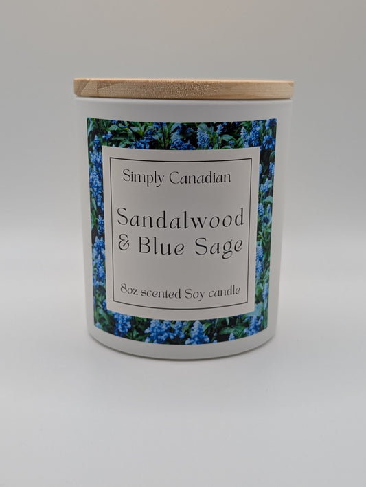 Sandalwood and Blue Sage 8oz Candle
