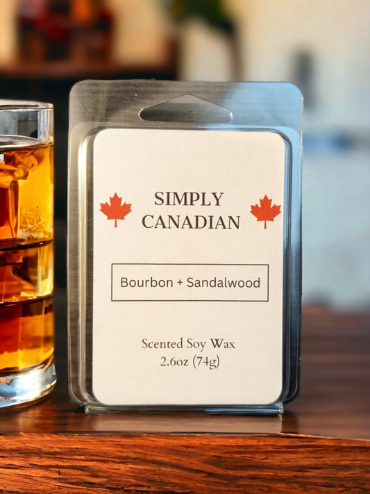 Bourbon and Sandalwood 2.6oz wax melt