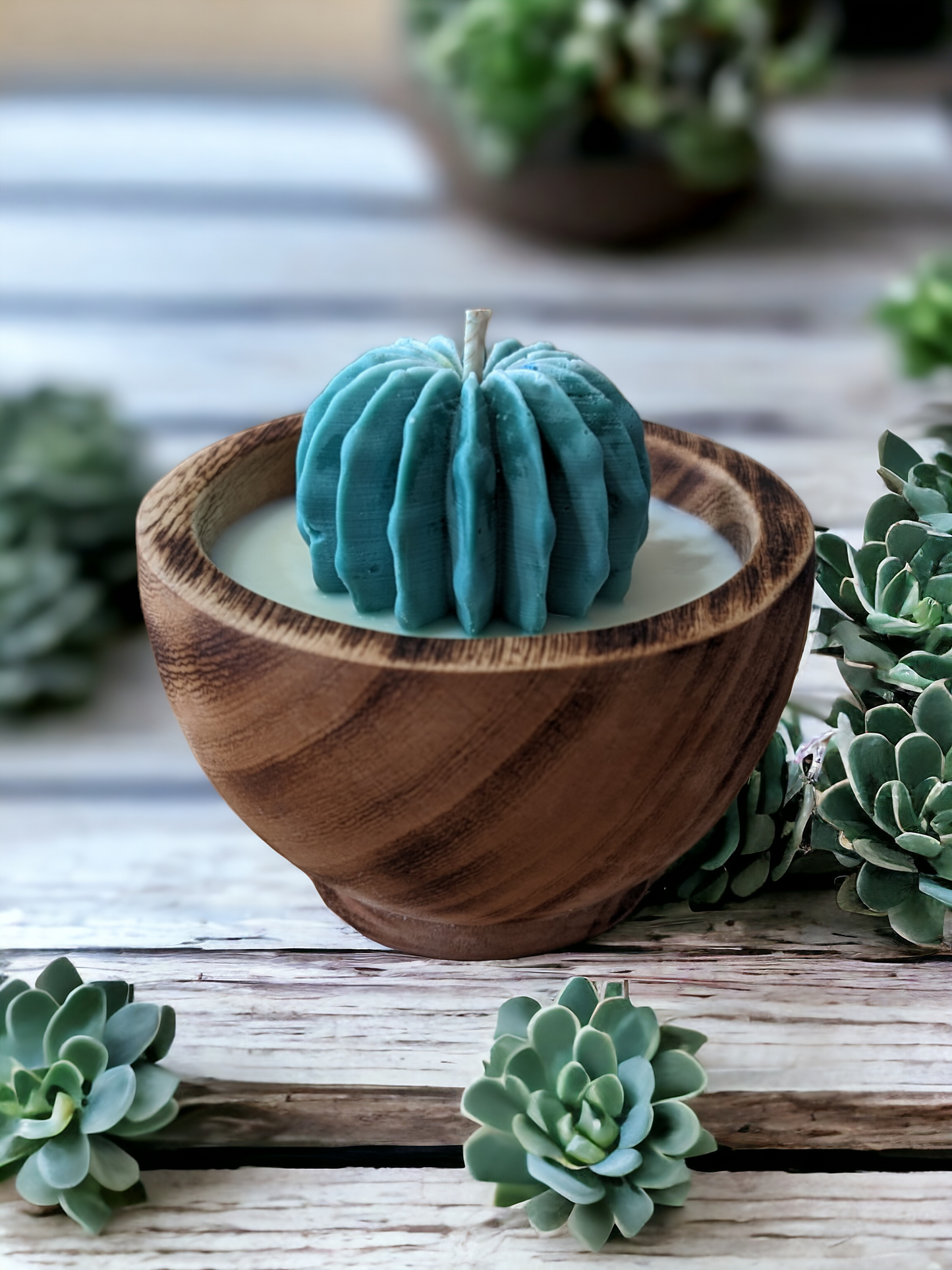 Cactus Dough Bowl Candle