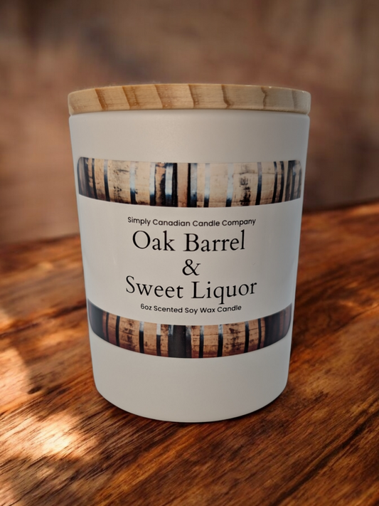 Oak Barrel and Sweet Liquor 6oz Candle