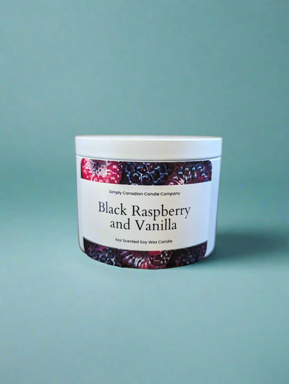 Black Raspberry and Vanilla 6oz Candle