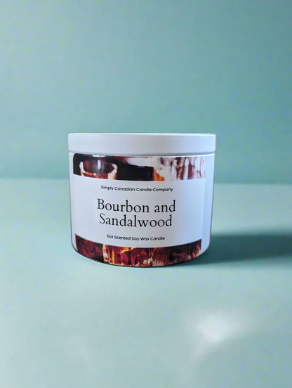 Bourbon and Sandalwood 6oz candle